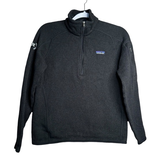 Patagonia Womens Quarter Zip Better Sweater Charcoal Gray M Embroidered - Picture 1 of 9
